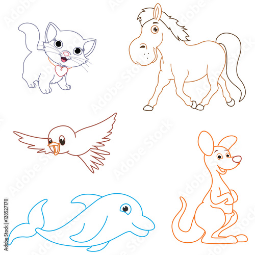 Vector Illustration Of A Cartoon Animals