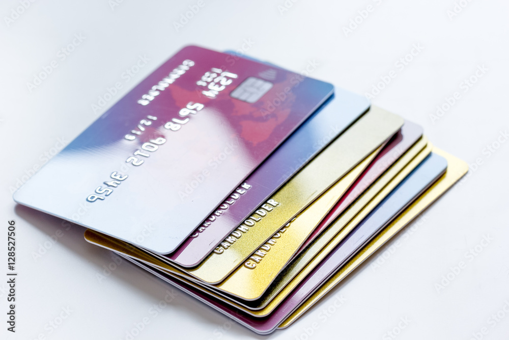credit cards - concept mortgage on white background credit cards - concept mortgage on white background