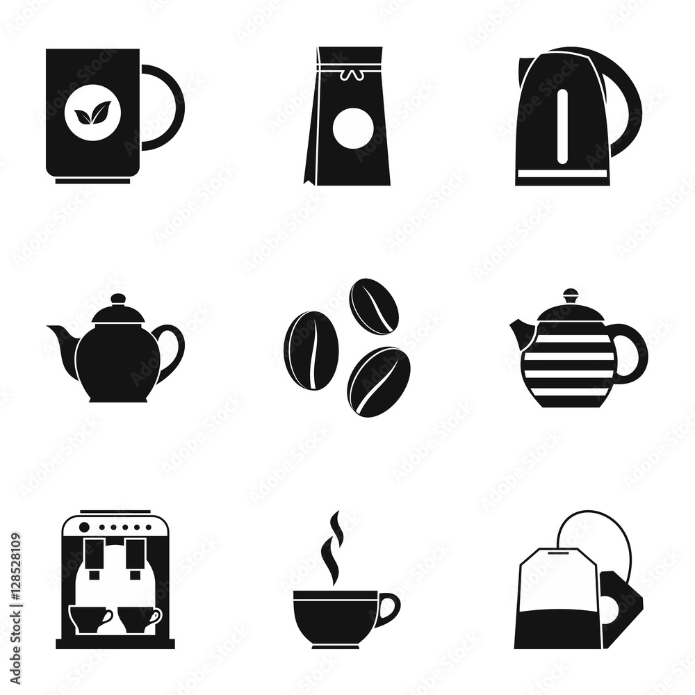 Drink icons set. Simple illustration of 9 drink vector icons for web Drink icons set. Simple illustration of 9 drink vector icons for web