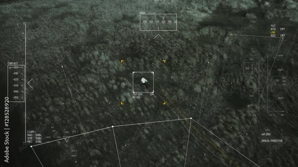 UAV following a fugitive, version 1 - good signal, in 4K. 6 versions in total