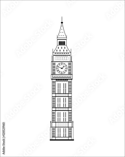 Big Ben on the white background, vector eps 10