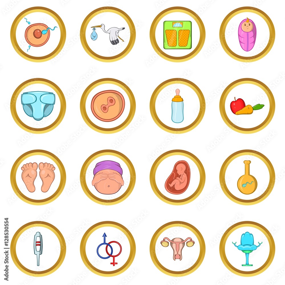 New born baby vector set in cartoon style isolated on white background New born baby vector set in cartoon style isolated on white background