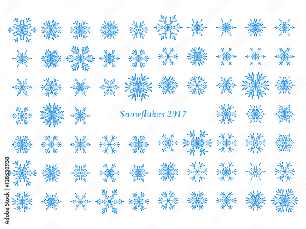 Set of vector snowflakes Set of vector snowflakes
