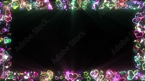 ハート 星 キラキラ 回転 枠 ループ 虹色