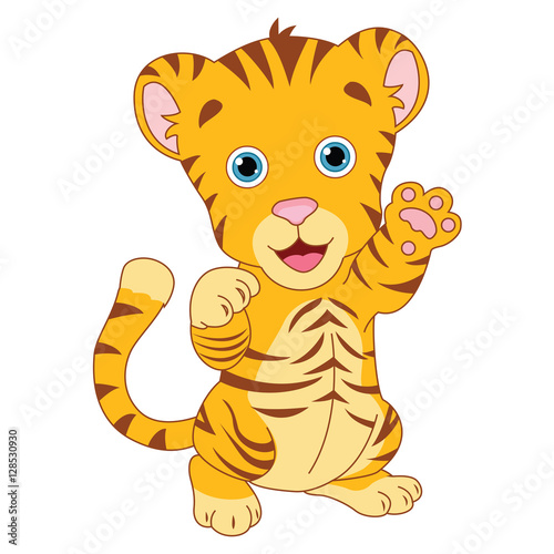 Fototapeta Naklejka Na Ścianę i Meble -  Vector Illustration Of Cartoon Tiger
