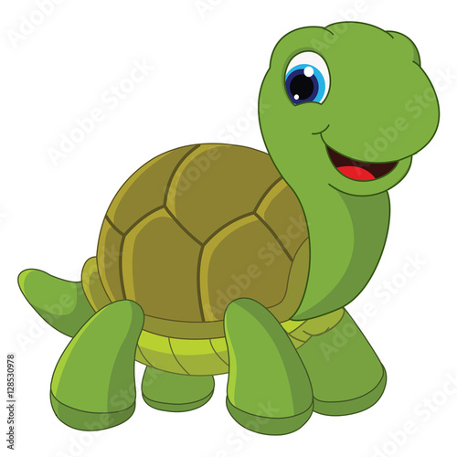 Vector Illustration Of Cartoon Turtle