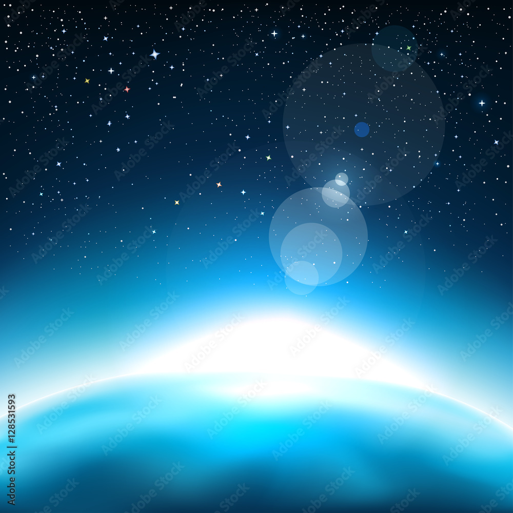 Obraz premium light and the blue planet