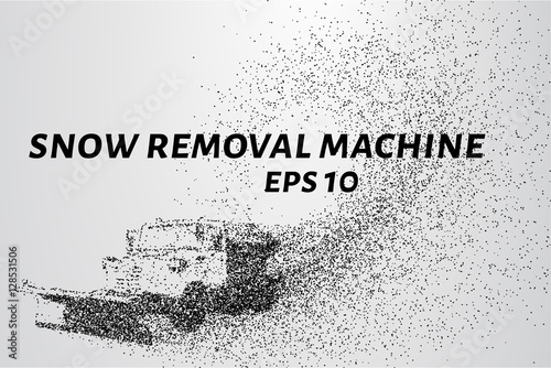 Snow removal machine particles. Snow removal machine consists of circles and points. Vector illustration