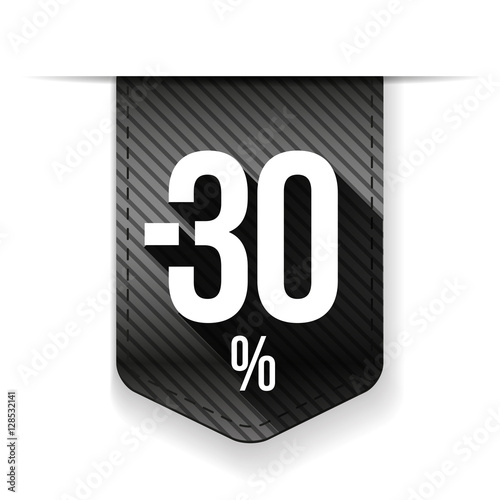 Sale thirty percent off banner grey ribon