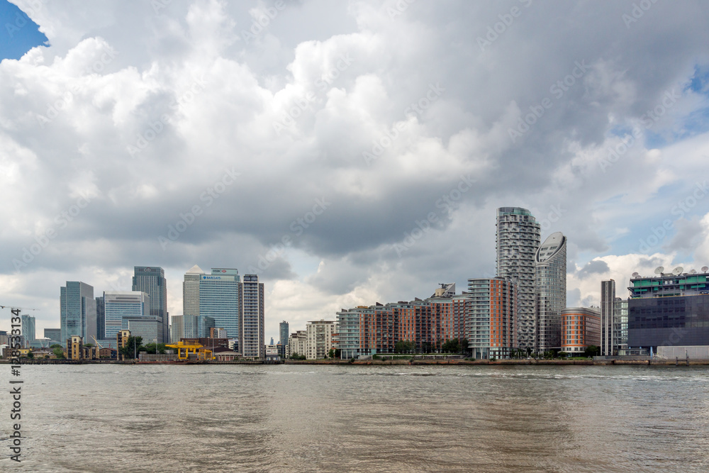 Canary Wharf view from Greenwich, London, England, Great Britain