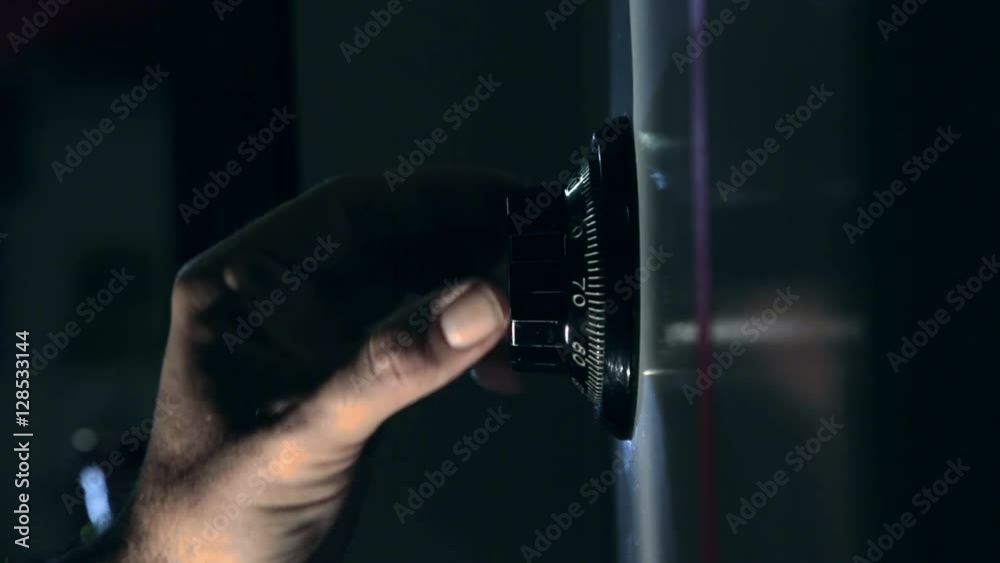 Man open a steel safe