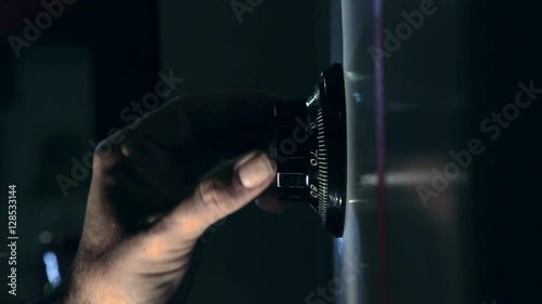 Man open a steel safe