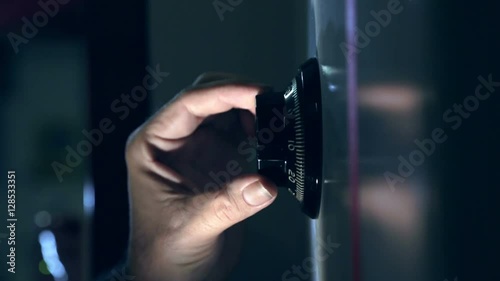 Man open a steel safe