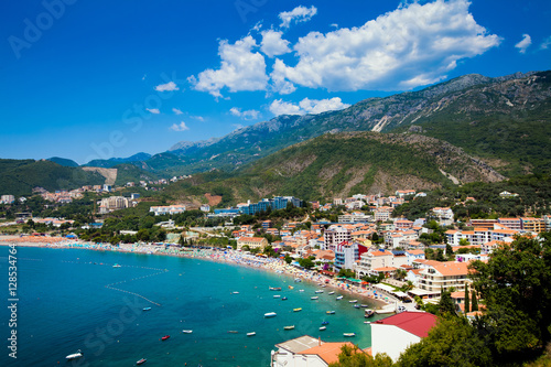 Sea and beach view in Montenegro