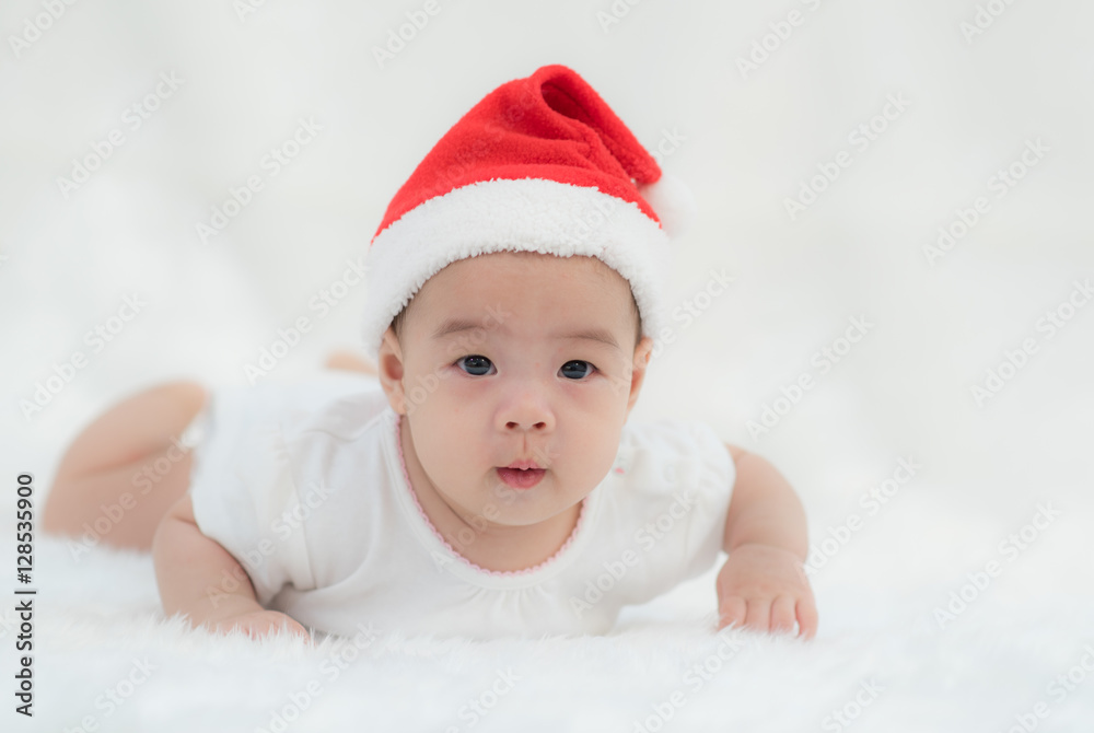 Baby with Santa Claus hat Baby with Santa Claus hat