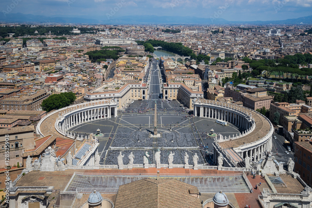 Looking down over Piazza San Pietro