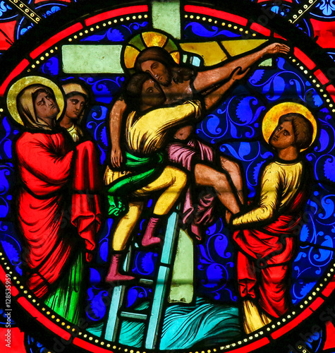 Stained Glass - Jesus taken from the Cross