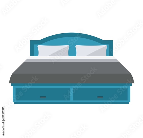 Sleeping bed vector.