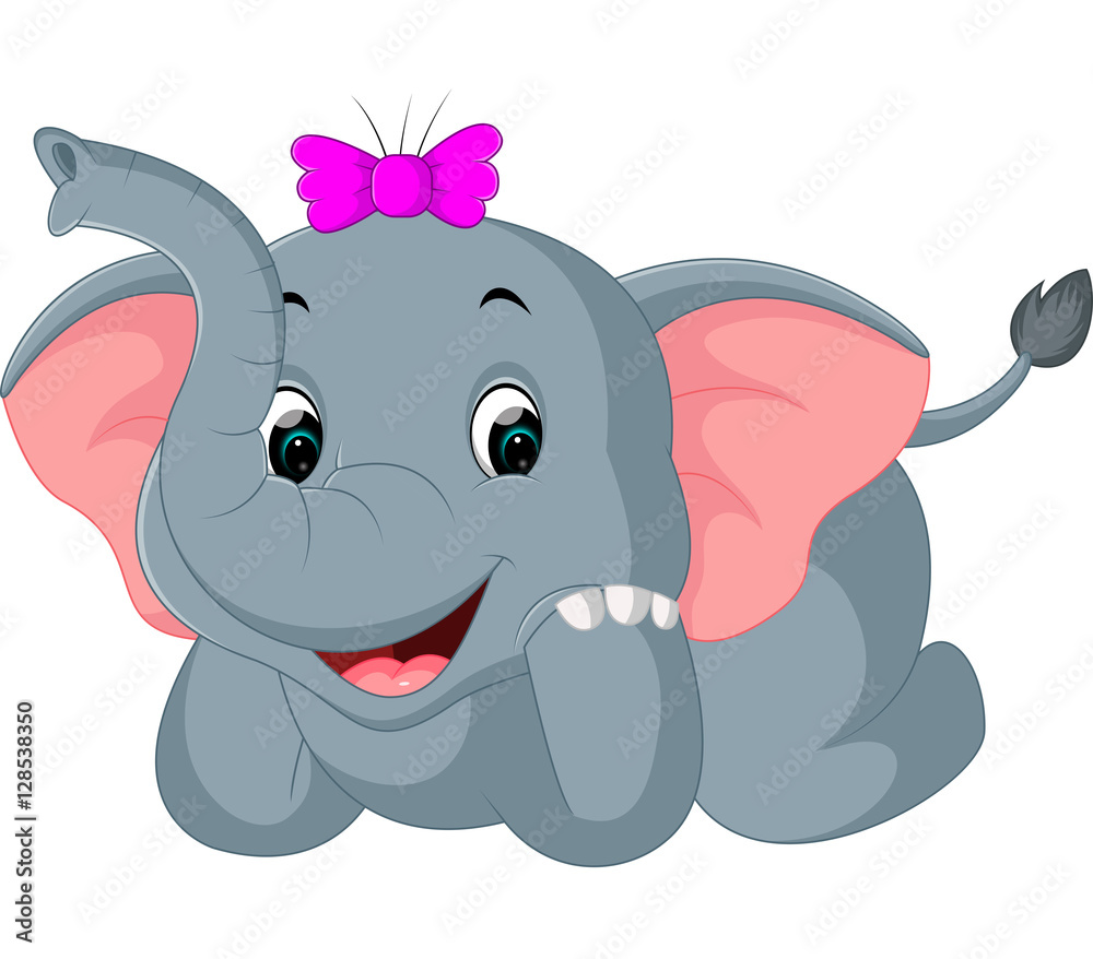 Obraz premium Cute elephant cartoon