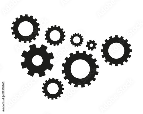 Gear icon isolated on white background. Vector illustration