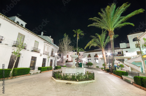 Mijas village at night. Mijas Is a famous touristic town in costa del sol, Malaga province, Andalusia, Spain.