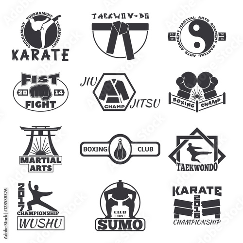 Fight club bages vector set.