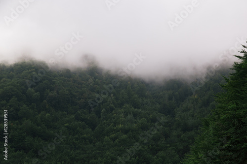 High mountains and clouds, beautiful nature landscape