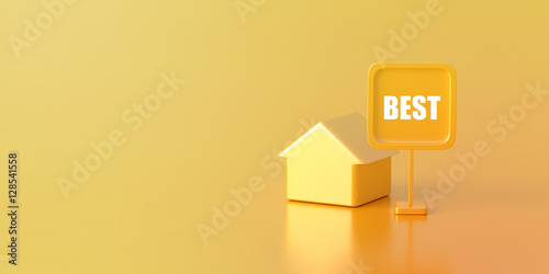 Home market 3d rendering background