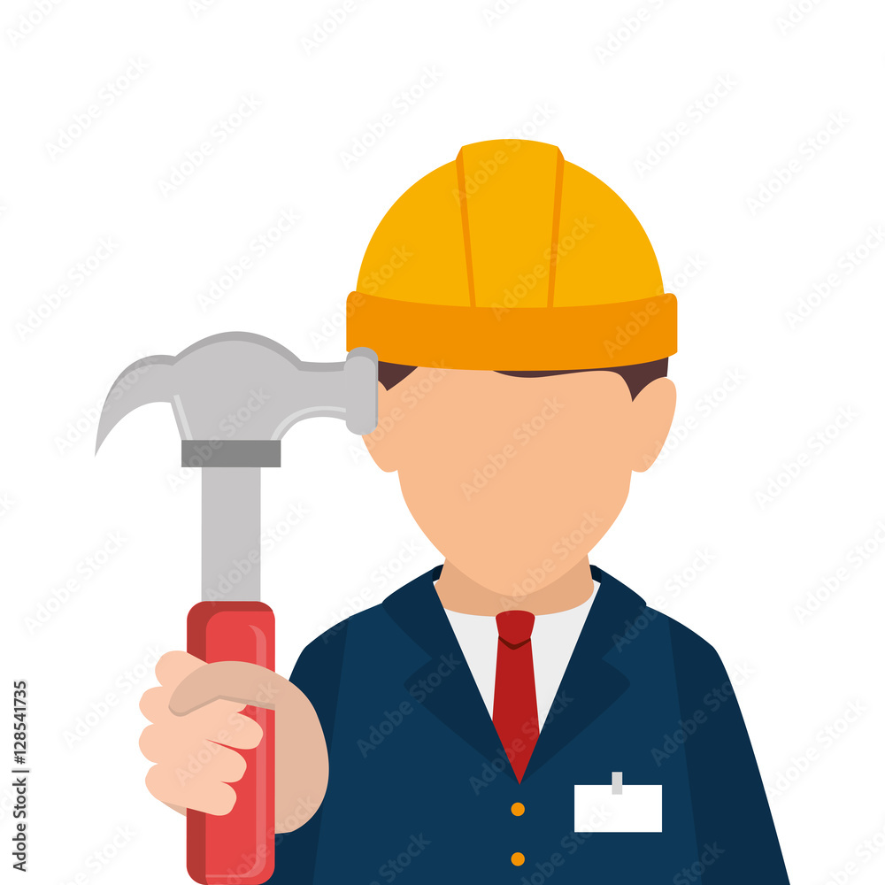 builder construction avatar icon vector illustration design