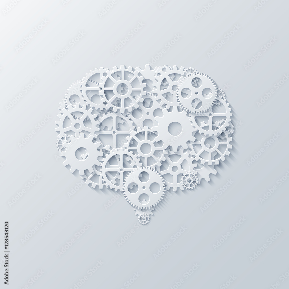 Vector modern concept bubble speech and gears background Vector modern concept bubble speech and gears background