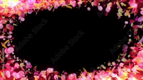 花 カラフル 回転 舞う キラキラ 枠 ループ