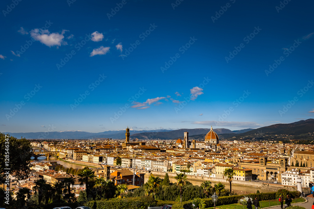 Naklejka premium Panorama miasta florencja włochy