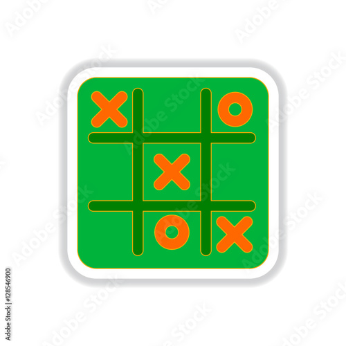 Free Download Vector illustration in paper sticker style x o game - GFXLoad