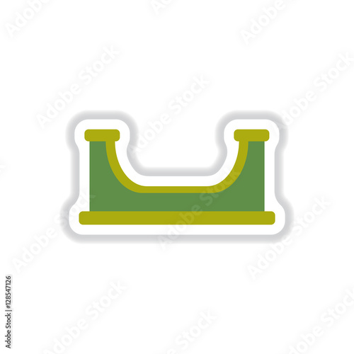 Vector illustration in paper sticker style playground equipment sandbox