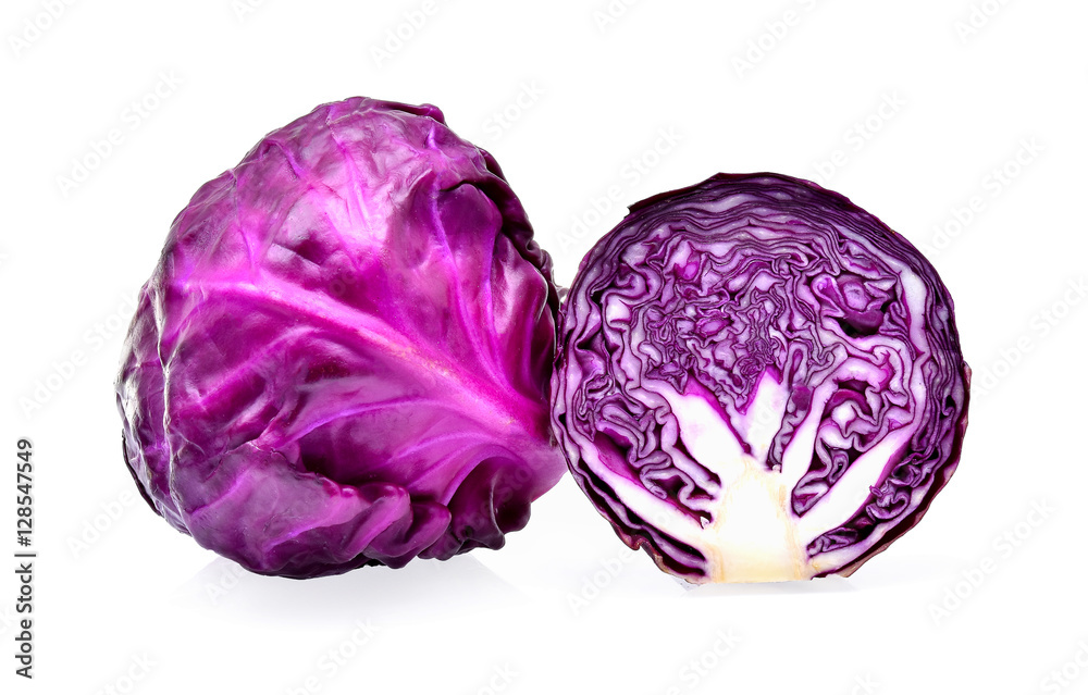 Purple cabbage on white background Purple cabbage on white background