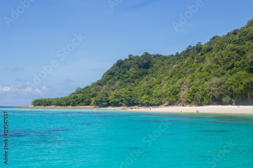 white sand beach of koh rok island © narongcp