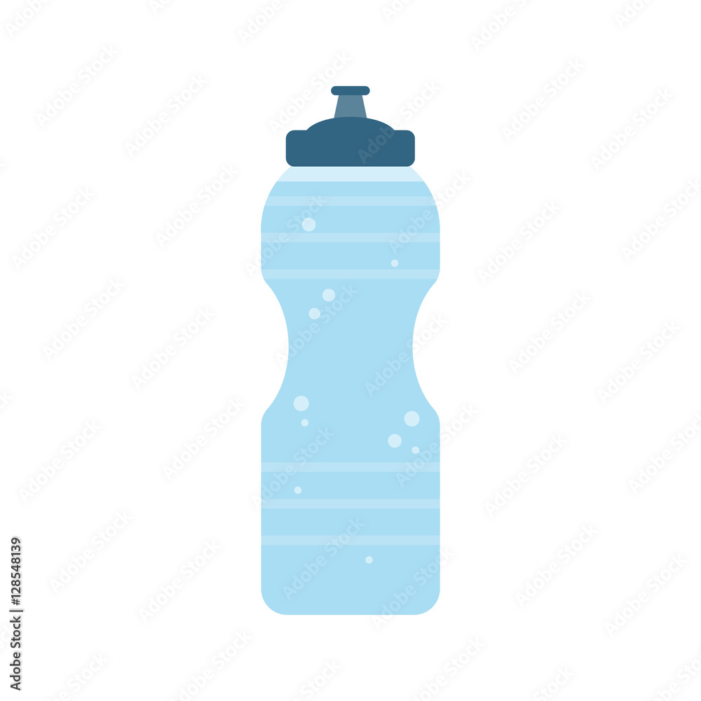 Plastic sport bottle with water. Small bottle of water. Vector illustration Plastic sport bottle with water. Small bottle of water. Vector illustration