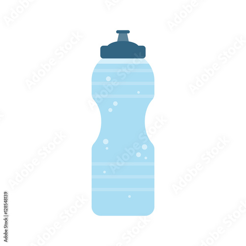 Plastic sport bottle with water. Small bottle of water. Vector illustration