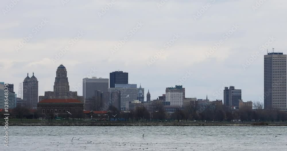 4K UltraHD The Buffalo, New York skyline across the Niagara River 4K UltraHD The Buffalo, New York skyline across the Niagara River