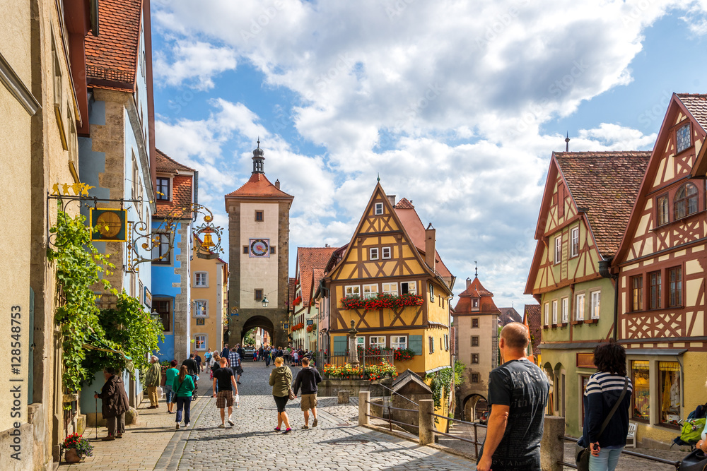 Fototapeta premium Plönlein und Siebestor, Rothenburg ob der Tauber 