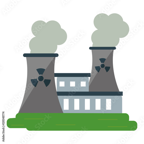 nuclear power station energy pollution vector illustration eps 10