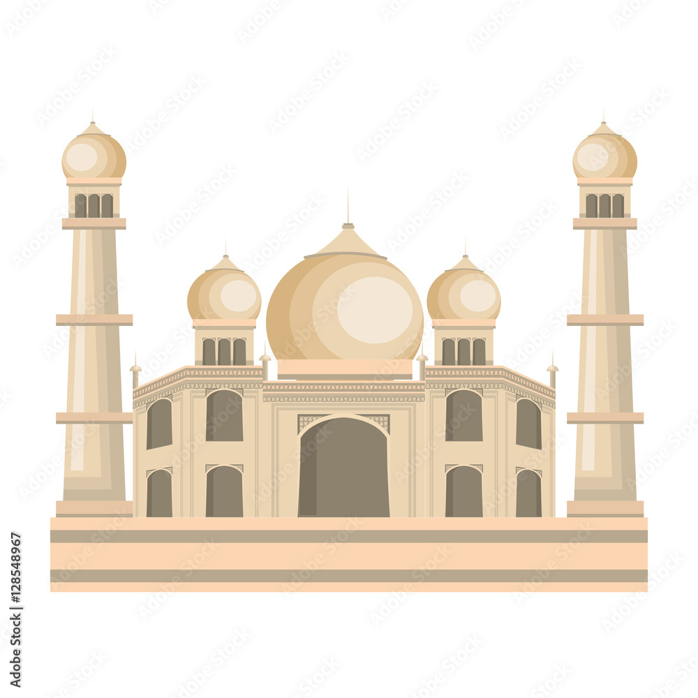 taj mahal india building vector illustration design