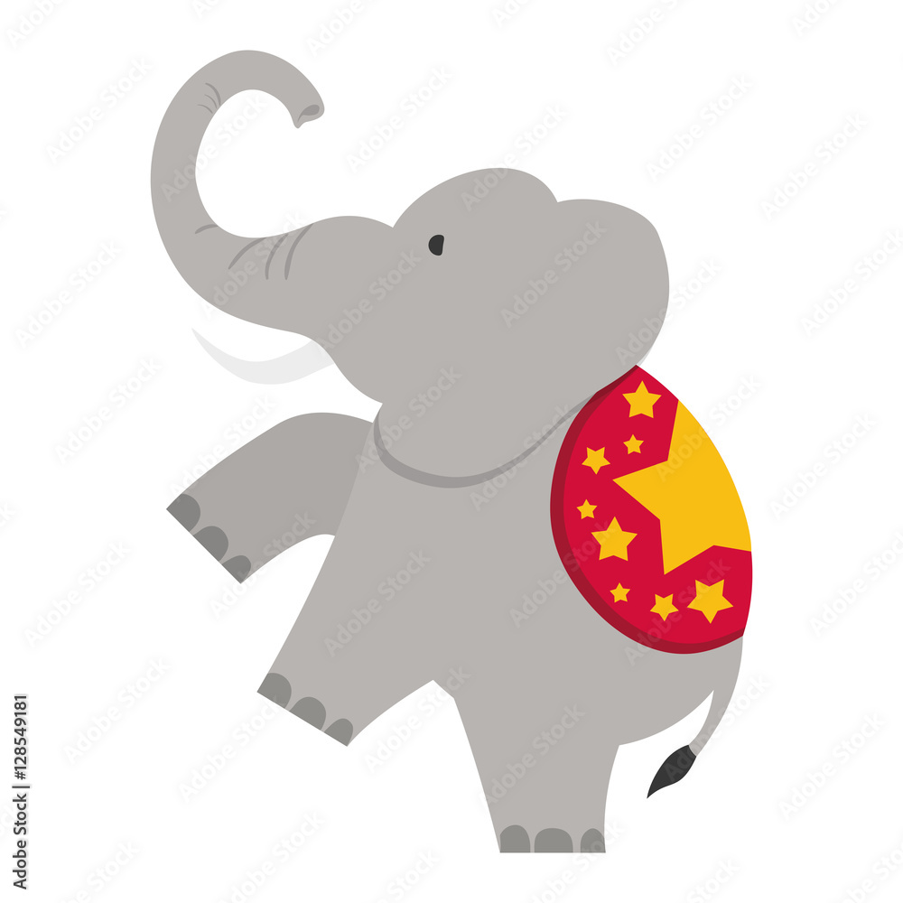 Fototapeta premium Circus elephant cartoon icon vector illustration graphic design