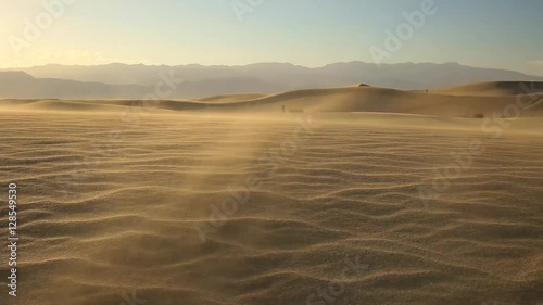 panning over the sand dunes in Death Valley