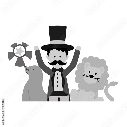 Tamer circus cartoon icon vector illustration graphic design