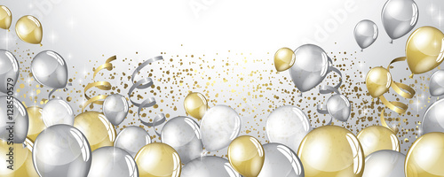 Silver and gold balloons