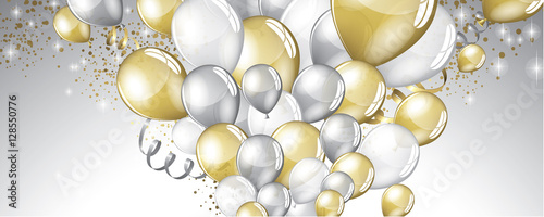Silver and gold balloons