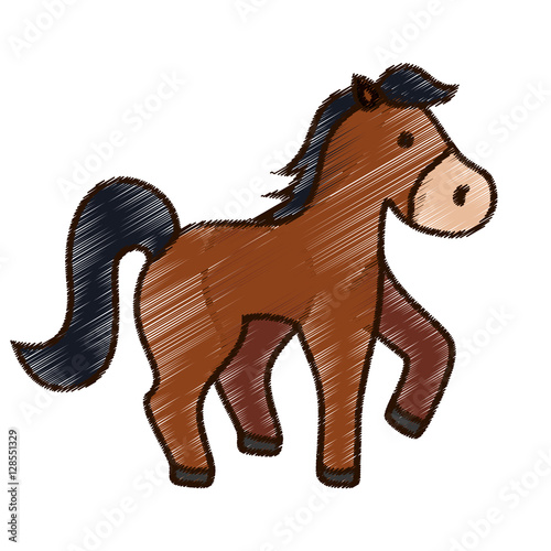 isolated horse cartoon icon vector illustration graphic design