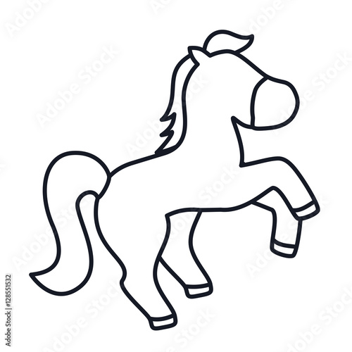 isolated horse cartoon icon vector illustration graphic design
