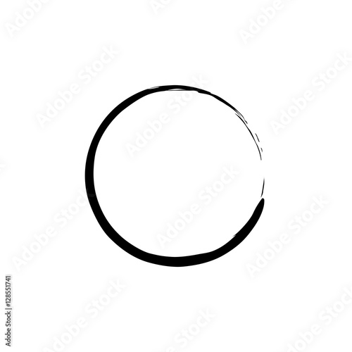 Black Enso Zen Circle on White Background. Vector illustration